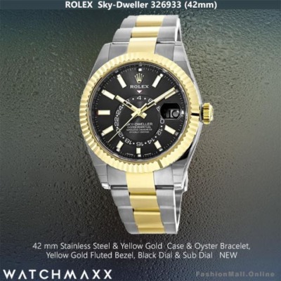 Rolex Sky-Dweller Steel & Yellow Gold Black Dials Oyster - NEW