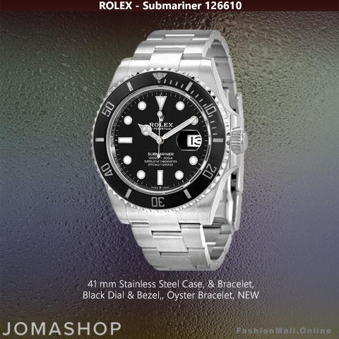 Rolex 126610 Submariner Steel Black Bezel Dial, NEW