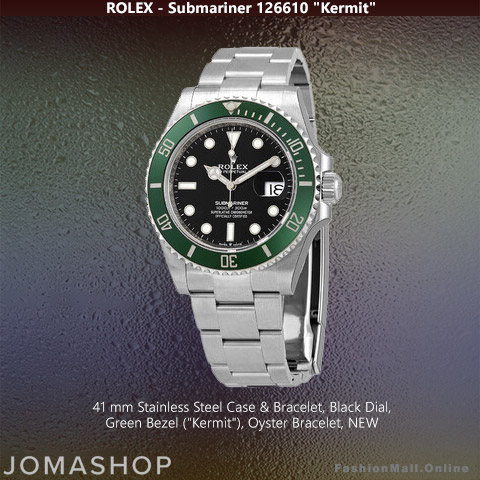 Rolex 126610 Submariner Kermit Steel Green Bezel Black Dial, NEW