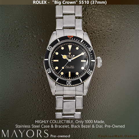 Rolex Submariner Big Crown 5510 Collectors Item, One Of Only 1000 Made, HIGHLY COLLECTIBLE, Pre-Owned