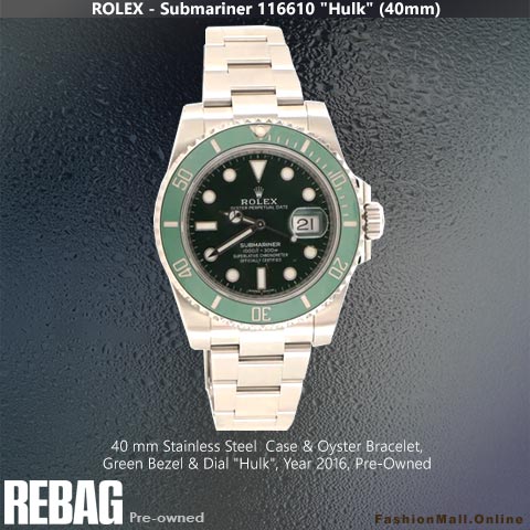 Rolex Submariner Hulk 116610LV Steel Green Bezel & Dial, Pre-Owned