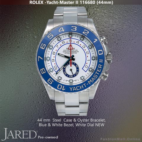 Rolex Yacht Master II 116680 Steel Blue Bezel White Dial, Pre-Owned