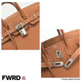 HERMES Birkin 25 Gold Togo, Pre-owned, Like New