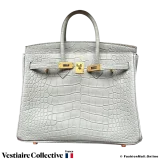 Hermes Birkin 25 Horseshoe Grey Alligator, New Open Box