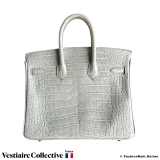 Hermes Birkin 25 Horseshoe Grey Alligator, New Open Box