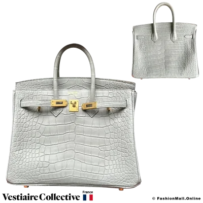 Hermes Birkin 25 Horseshoe Grey Alligator, New Open Box