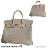 Hermes Birkin 25 Grey Ostrich, New Open Box