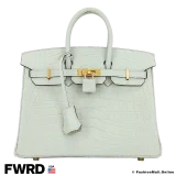 Hermes Birkin 25 Gris Neve Matte Alligator, Like New