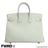 Hermes Birkin 25 Gris Neve Matte Alligator, Like New