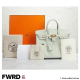 Hermes Birkin 25 Gris Neve Matte Alligator, Like New