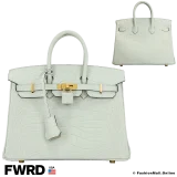 Hermes Birkin 25 Gris Neve Matte Alligator, Like New