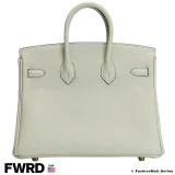 HERMES Birkin 25 Gris Neve, Pre-owned Like New