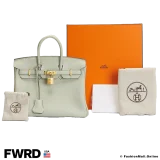 HERMES Birkin 25 Gris Neve, Pre-owned Like New