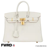 HERMES Birkin 25 Gris Perle Togo, Pre-owned Like New