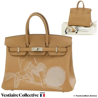 Hermes Birkin 25 In and Out Biscuit, Pre-Owned In Excellent Condition