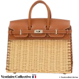 Hermes Birkin 25 Picnic Gold Barenia and Natural Osier Wicker, New Open Box