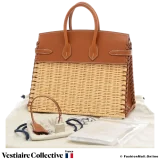 Hermes Birkin 25 Picnic Gold Barenia and Natural Osier Wicker, New Open Box