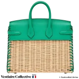 HERMES Birkin Picnic 25 Menthe (Green) Swift & Wicker, New Condition