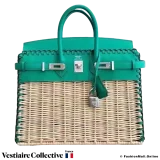 HERMES Birkin Picnic 25 Menthe (Green) Swift & Wicker, New Condition