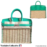 HERMES Birkin Picnic 25 Menthe (Green) Swift & Wicker, New Condition