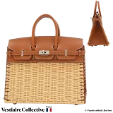 Hermes Birkin 25 Picnic Gold Barenia and Natural Osier Wicker, New Open Box