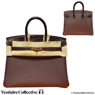 Hermes Birkin 25 Touch Raisin Togo Prunoir Matte Alligator, New Open Box