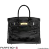 HERMES Birkin 30 black crocodile bag, pre-owned