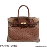 HERMES Ghillies Birkin 30 two tone brown ostrich, pre-owned