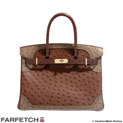 HERMES Guillies Birkin 30 two tone brown ostrich, pre-owned