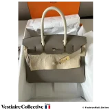 Hermes Birkin 30 Hss (Horse shoe) Etoupe  & Craie Epsom, New Open Box