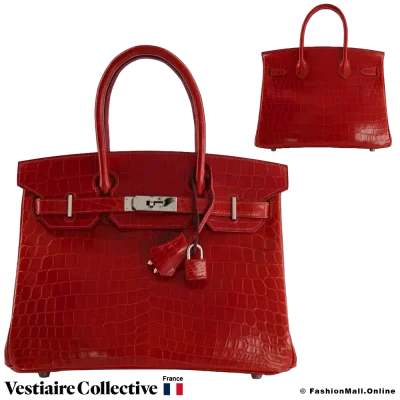 Hermes Birkin 30 Braise (Red) Niloticus Crocodile, Pre-owned, in Very Good Condition