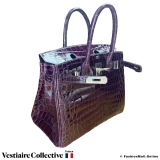 Hermes Birkin 30 Purple (Cassis) Niloticus Lisse Crocodile, New Open Box