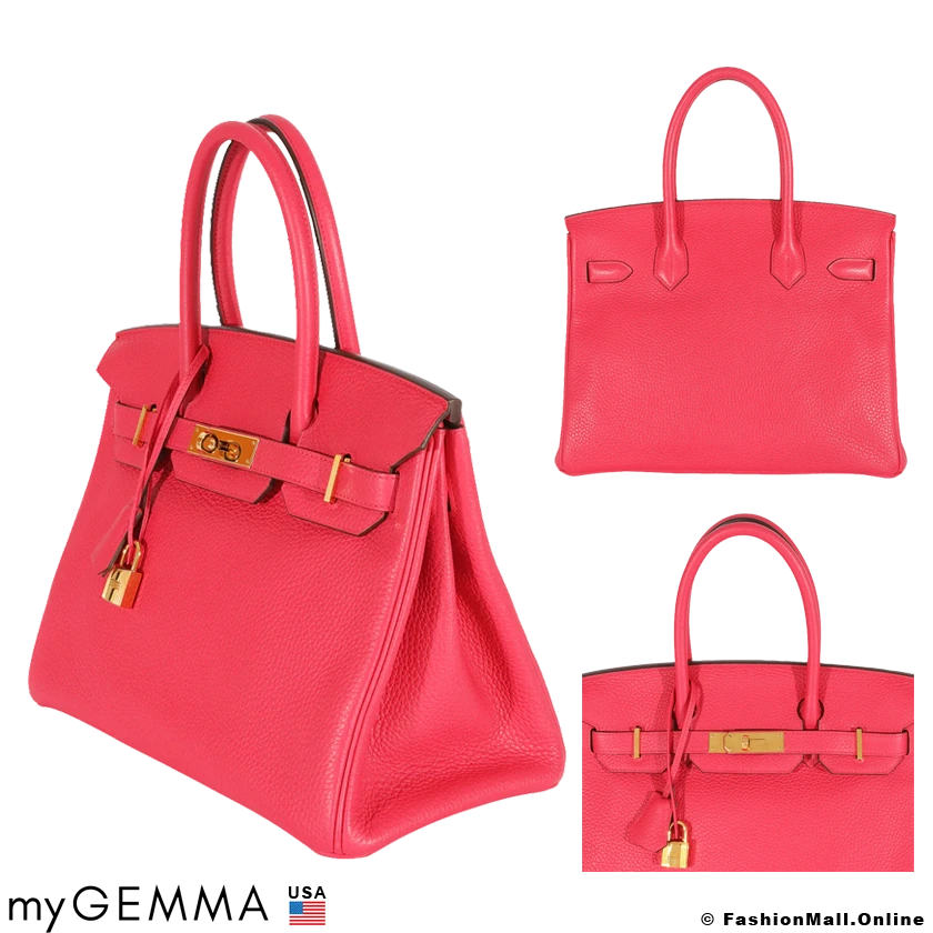 HERMES Birkin 30 Rose Extreme Clemence, Pre-owned