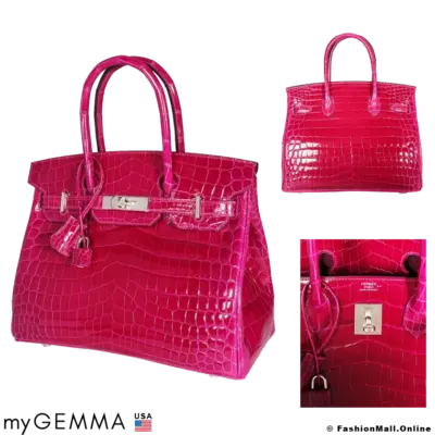 HERMES Birkin 30 Rose Pourpre Crocodile bag, new in box