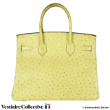 Hermes Birkin 30 Vert Anis (Yellowish Green) Ostrich, Pre-owned, in Good Condition