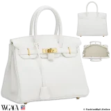 HERMES Birkin 30 White in Clemence, Pre-owned