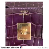 Hermes Birkin 35 Amethyst Porosus Crocodile, Pre-owned