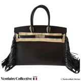 Hermes Birkin 35 Black Anate Fringe, In Box, Never Worn