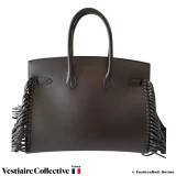 Hermes Birkin 35 Black Anate Fringe, In Box, Never Worn