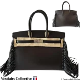 Hermes Birkin 35 Black Anate Fringe, In Box, Never Worn