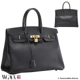 Vintage Hermes Birkin 35 Black Ardennes, Pre-owned