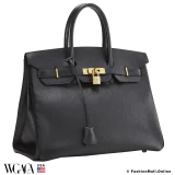 Vintage Hermes Birkin 35 Black Ardennes, Pre-owned