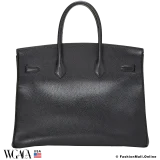 Vintage Hermes Birkin 35 Black Ardennes, Pre-owned