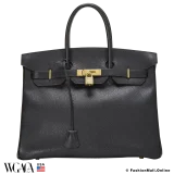 Vintage Hermes Birkin 35 Black Ardennes, Pre-owned