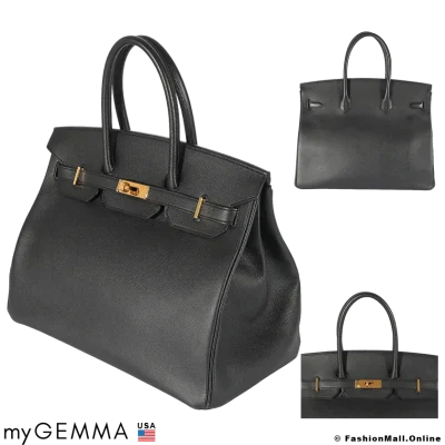 HERMES Birkin 35 Black Epsom, Pre-owned