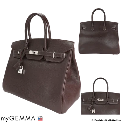 HERMES Birkin 35 Chocolat Chevre De Coromandel, Pre-owned