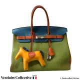 Hermes Birkin 35 Green, Blue and Orange, Pre-owned