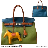 Hermes Birkin 35 Green, Blue and Orange, Pre-owned