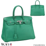 Hermes Birkin 35 Menthe (Green) Clemence, Pre-owned