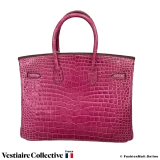 Heremes Birkin 35 Rose Scheherazade Crocodile, Pre-owned, Like New